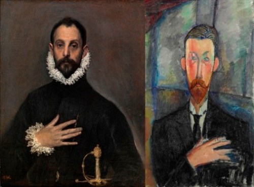 El-caballero-de-la-mano-en-el-pecho-El-Greco.-Paul-Alexandre-ante-una-vidriera-Amedeo-Modigliani